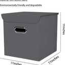Closet Organizers Fabric Storage Bins With Lids Collapsible Cube Storage Organizer Basket With Handles,Storage Boxes for Clothes Storage,Office,Laundry,Shelves,8 Pack,（Grey）