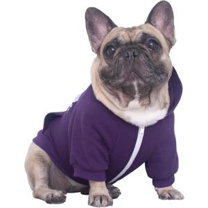 iChoue I am a French Bulldog Clothes Hoodies for Dogs Puppy Frenchie Pug English Boston Terrier Bully Pitbull Sweatshirt Sweater Clothing Cold Weather Winter Coats - Dark Purple/X-Large