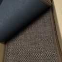 Peel and Stick Self Adhesive Jute Carpet Stair Treads, 15 Pack Rubber Backed Basement Safety Stair Mats, Non Slip Stair Cover Step Pads for Stairs, Deep Brown