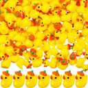 150 Pcs Fall Mini Resin Ducks Pumpkin Ducks Halloween Tiny Resin Animals Miniature Figurine for Fall Themed Party Halloween Festival Favors Home Ornament (Pumpkin)