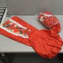 Horaldaily 8PCS Christmas Dining Chair Covers, Watercolor Red Poinsettia Stretch Removable Washable Slipcover Chair Protector for Dining Room Home Decor