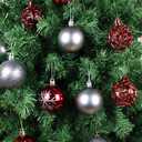 2.36"/60mm shatterproof Christmas Ball Ornaments Tree Decoration Baubles Set of 24 Counts (red & Grey)