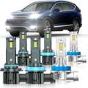 Fit for Honda CRV 2015-2022 Light Bulbs, High/Low Beam Fog Light Bulbs Combo, 800% Brightness, 6000K Cool White, Plug and Play, Pack of 6