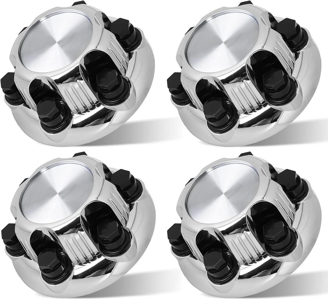 (Set of 4) Chrome Wheel Center Caps 6 Lugs Compatible with Select 16 Inch Van & Truck - Replacement 16" 17" 1999-2012 1571237 15067578 560-05129