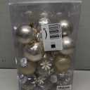 60mm/2.36inch Clear Christmas Ornaments Set, 30ct Champagne Christmas Ornaments Balls for Christmas Tree Decorations Shatterproof Transparent Baubles with Stuffed Decoration for Xmas Wedding Party