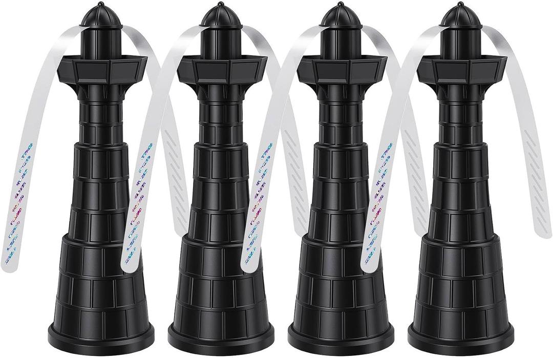 Glovv 4 Pack Fly Fans for Tables, Portable Batteries Powere Bug Food Fan for Camping Essentials Keep Flies Away, Fly Repellent for Restaurant, Camping (Black)