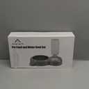 Dog Bowls, Cat Food and Water Bowl Set with Water Dispenser and Stainless Steel Bowl for Cats and Small Dogs  Green