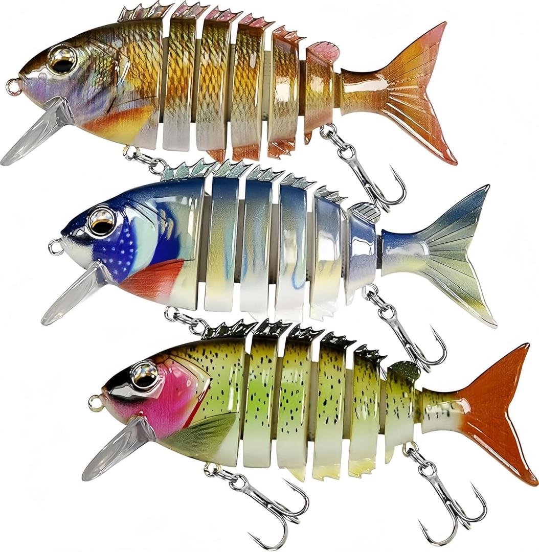 Fishing Lures for Freshwater or Saltwater,Most Lifelike Jointed Swimbait,Slow Sinking Bass Fishing Lure,Easy to Use for Fishing Beginner and Pros
