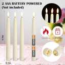 Baquler 100 Pcs Flameless Taper Candles LED Taper Candles Flickering Bulk Ivory LED Candlestick for Halloween Christmas Wedding Church Easter Party Decor Table Centerpiece, 8.5 in, No Batteries