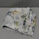 MYSKY HOME 63 inch Short Sheer Floral Curtains - Classic Leaf Violet Print, 2 Panels for Bedroom, Living Room, Bathroom, Kitchen - Yellow and Blue, 52 x 63 inch