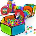 Playz 5pc Pop Up Play Tent and Crawl Through Tunnels for Kids w/Carry Bag