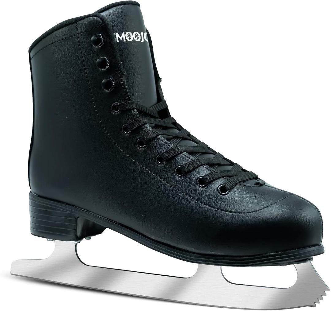 Figure Skates for Women and Men Classic Ice Skates Indoor Outdoor Lace-Up Fun Ice Skate Shoes for Kids Adult (38-Women's 7/ Men's 6, Black)