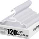 120 Pack Baby Hangers for Kids - U-Shape 11.4inch Toddler Clothes Hanger with Protect Collar, Infant Hangers for Nursery Newborn Closet, Girls Children Hanger White Plastic, Non-Slip