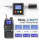 [Chirp Compatible] BAOFENG UV-5G Plus GMRS Handheld Radio, Long Range Rechargeable 5W Two Way Radio, 999 Channels, with NOAA Weather Receiving, 2500mAh Battery USB-C Port, 8" & 15.5" Antennas, 2 Pack