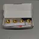 Flameless Taper Candles Flickering with Remote Timer, 4PCS Battery Operated Window Candles with Gold Candlesticks and Suction Cups, 8 Inch Warm White 3D Flame Candle for Home, Xmas Decor(White)