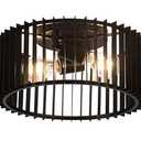 Zlepmlla Modern Black Flush Mount Ceiling Light Fixture, ​Farmhouse Light Fixture for Kitchen, Bedroom, Entryway Porch Foyer Living Room < Bulb NOT Included >