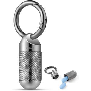 TISUR Titanium Keychain Pill Holder Small Metal Pill Case, Pill Organizer Portable Waterproof Pill Container, Travel Pill Bottle Box for Purse (Small-0.51inch)