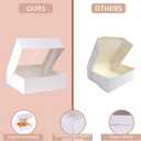 50 pcs 8x8x2.5 Inches Bakery Boxes with Window, Cake Pastry Cookie Mini Pie Box for Pastry,Dessert,Strawberries,Chocolates (White)