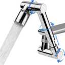 1440 swivel faucet extender, sink faucet aerator extender, swivel extendable filter, with 2 modes splash guard multi-functional universal mechanical arm suitable for kitchen/bathroom/toddlers