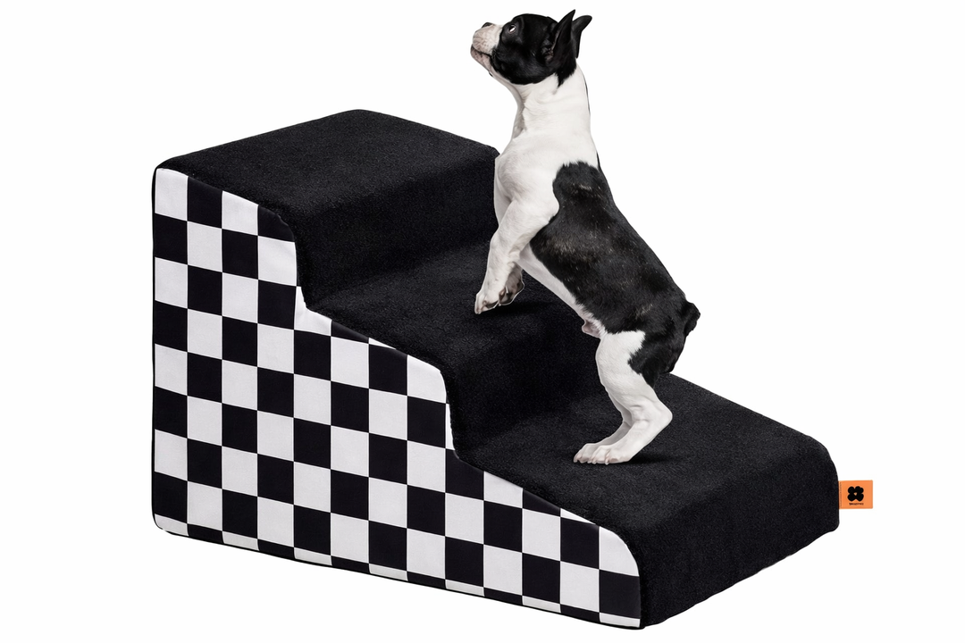 Dog Stairs, Pet Stairs for Small Dogs with Removable Washable Cover, Non-Slip Stable Indoor Dog Steps, Pet Stairs for High Bed Climbing(3 Tiers, White)