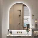 24x32 Inch Arched LED Bathroom Mirror with Backlit, Dimmable Lighted Illuminated Mirror, Anti-Fog, 3 Colors, Memory, Shatter-Proof, ETL Listed