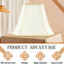 Glooglitter Set of 2 Bell Lamp Shade 6.25" x 8" Top 11" x 16" Bottom 12" High (Spider) Rectangle Cut Square Replacement Vintage Silk Lampshade for Table Floor Living Room Bedroom (Eggshell)