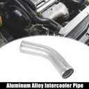 X AUTOHAUX OD 2.5" 63mm Length 12" 300mm Aluminum Alloy Tube Intercooler Pipe 45 Degree Air Intake Tube Silver Tone for Car