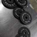 Fitvids 1 Inch Standard Barbell Weight Plates, 2.5 LB to 45 LB Plates for Home Gym Strength Training, Deep Grip Edge