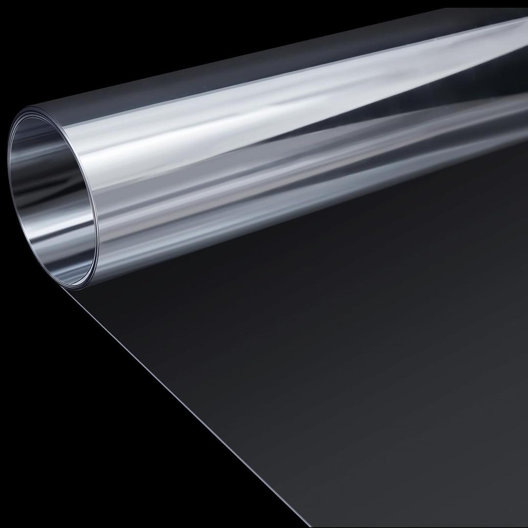 Beeveer 48 x 96 Inch Extra Large PVC Sheets Roll, Transparent Clear Flexible Plastic Sheet for Craft, Picture Frames, Sign Blank, DIY Display Project, Protective Barriers