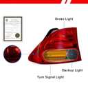 Tail Light Assembly Pair for 2006-2008 Honda Civic 4DR Sedan DX EX GX LX Hybrid Rear Brake Lights Left Right W/O Bulbs