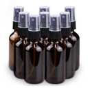 Wedama Spray Bottle, 2 oz Fine Mist Glass Spray Bottles, Little Refillable Liquid Containers for Watering Flowers Cleaning (8 Pack, Amber)