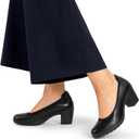 DREAM PAIRS Women's Chunky Closed Toe Low Block Heels Work Pumps Comfortable Round Toe Dress Wedding Shoes Nereida (10, Black)