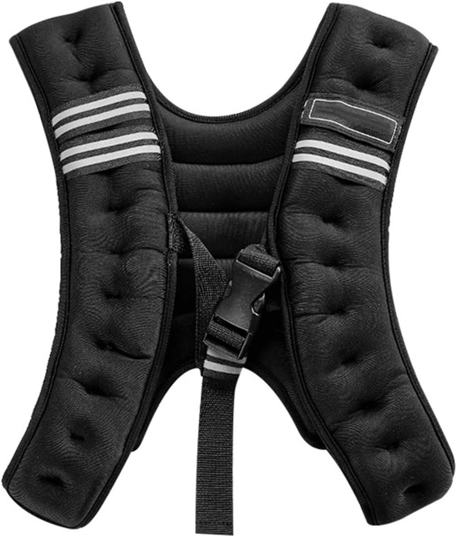 Weighted Vest, Rucking Vest with Pocket & Reflective Strips for Running, Walking, Workout, Fitness, Weight Loss and Strength Training (3kg)
