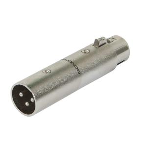 Monoprice 3-Pin Male to 5-Pin Female DMX Converter - Silver, Anodized Aluminum Adapter with Lock Release Button