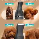 oneisall Dog Clippers with Double Blades,Cordless Small Pet Hair Grooming Trimmer,Low Noise for Trimming Dog's Hair Around Paws, Eyes, Ears, Face, Rump (Black)