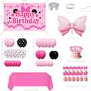 Pink Birthday Party Supplies - Pink and Black Balloon Arch Garland Kit Decorations,Backdrop for Boys Kids