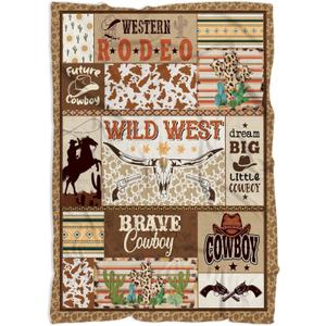 Cowboy Blankets 30'' x 40'' for Boys, Western Blankets, New Parents Gift, Boys Blanket, Girls Blanket, Décor for Nursery, Birthday Gifts