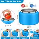 MAISON HUIS Bento Lunch Box with 8oz Soup Thermo, 5-Compartment Leak-Proof Container, Thermo Hot Food Jar and Insulated Lunch Bag, BPA Free,Travel, School (Blue)