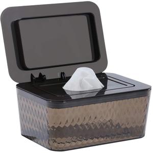 Wipes Dispenser Seal-Designed Wipe Dispenser Holder Wipes Case Box for Bathroom Keep Wipes Fresh, Dust-Proof & Non-Slip (Brown)