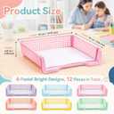 Set of 12 Pastel Turn in Trays for Teachers Stackable Classroom Paper Letter Trays Plastic Classroom Desk Letter Organizer Tray Storage Baskets for Library, Drawers, Office, Home