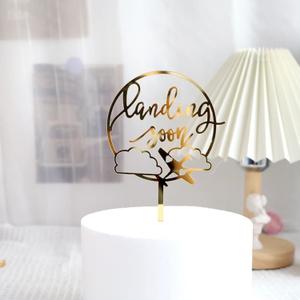 Cake Topper in Gold Finish, Baby Gender Reveal Party Cake decorations Supplies, for Baby Shower/st Birthday Party/Baby Party Photo Booth Props