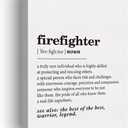 LEXSIVO Firefighter Definition Print Canvas Wall Art Office Decor Modern Fire Fighter Painting 12x15 Canvas Poster Framed Ready to Hang Dictionary Artwork Firefighter Gifts