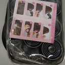 4 Sizes Self-Grip Hair Rollers Set - 50 Pcs Jumbo Curlers for Long, Short Hair and Bangs (25mm, 36mm, 48mm, 60mm) With Clips, Black