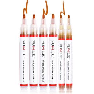 FUMILE  6PCS Scorch Pen Marker for DIY Wood Painting, Suitable for Artists and Beginners in DIY Wood Projects