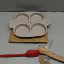 Egg Pan, Egg Frying Pan with Lid Nonstick 4 Cups Pancake Pan Fried Egg Pan for Breakfast, Gas Stove & Induction Compatible (White)