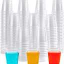 Lilymicky 500 PACK 2 oz Plastic Shot Glasses, 2 Ounce Clear Disposable Party Cups for Vodka, Whiskey, Tequila, Mini Plastic Containers for Sauce, and Sample Tasting