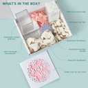 Cotton Pad Holder Christmas Birthday Gifts Sets For Women,Automatic Reusable Square Dustproof Waterproof Cosmetic Bathroom Pad Dispenser include Headband,Wrist Bands,Hair Clips Scented Candles (White)