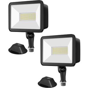EDISHINE 10000LM LED Flood Light Outdoor,2 Pack 73W Outdoor Security Light, 5000K Daylight White, IP65 Waterproof Flood Lights for Garage, Backyard, Patio, Garden, Porch, Stair, standard