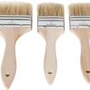 ETERNA 6Pack Household Chip Paint Brush 1inch 2inch 3inch Natural Bristles Wooden Handle Flat Brushes Set for Painting, Glue, Oil, Acrylic, Stain