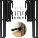 2 PCS #711 Bed Frame Bolt On to Hook On Conversion Brackets for Headboard or Footboard, Hook on Bed Rails Brackets, Extra Heavy Duty Hook Plate Adapter, Headboard Attachment Kit with Hardware, Black